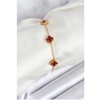 316L Çelik Gold Zincir Baby Boy Bordo Renk Bileklik
