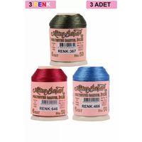 3 Adet Altınbaşak Oya ve Dantel İpi 20 gr - Royaleks - No: 646 - 466 - 367