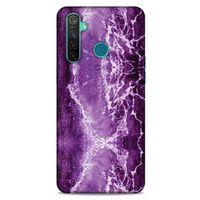 Mermer Desenli (18) Tema Telefon Kılıfları Mor Oppo Realme 5 Pro Kılıf