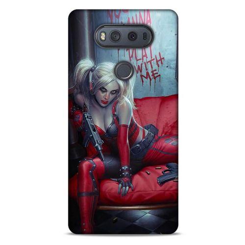 LG K61 Uyumlu Kılıf Harley Quinn (22) Tam Koruma Kılıfı Kırmızımsı kahverengi