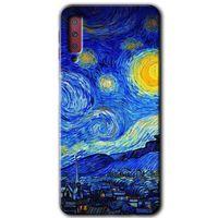 Potkal Hediye Fabrikası Samsung Galaxy A7 2018 Kılıf HD Desen Baskılı Arka Kapak - Starry Night