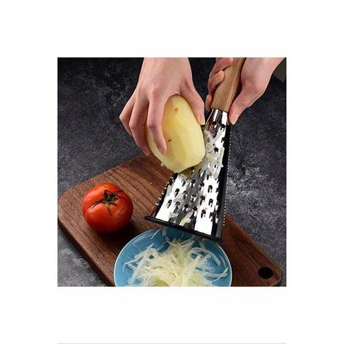 Çelik Lüks Paslanmaz Çelik Konik Rende Bambu Saplı Royaleks-RND03