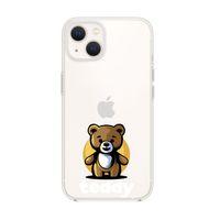 iPhone 13 Mini Teddy Desenli Premium Silikonlu Şeffaf Telefon Kılıfı