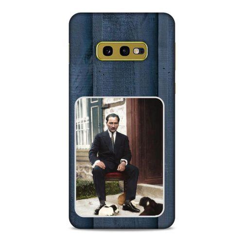 Samsung Galaxy S10e Kılıf Atatürk (37) Silicone Cover Laci Ahşap