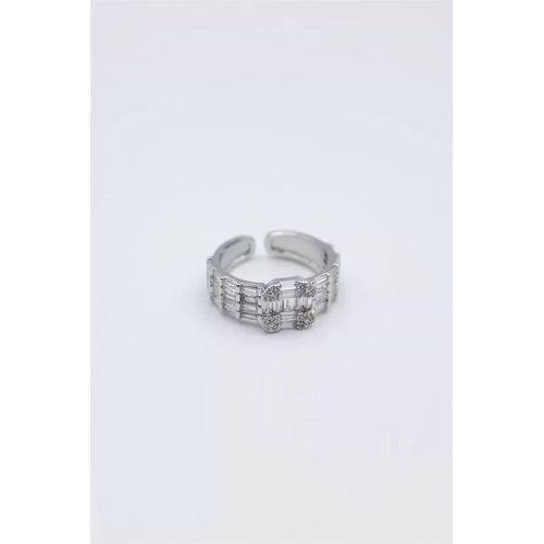 Baget Taşlı Yüzük - Gümüş