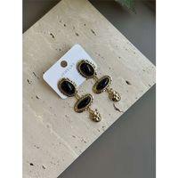 Taşlı Küpe - Siyah