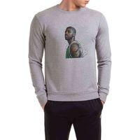 Basketbol Sporcu Baskılı Gri Erkek Sweatshirt