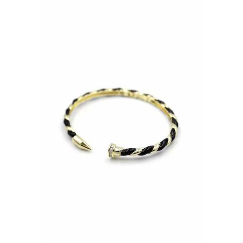 Mineli Çivi Bilezik - Siyah