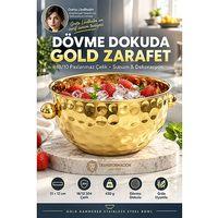 Gold Çelik Dövme Model Mutfak ve Dekorasyon Kasesi 21x12 cm 18/10 SUS 304 Paslanmaz Çelik 723762