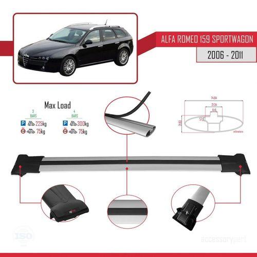 Alfa Romeo 159 SPORTWAGON 2006-2011 Arası ile Uyumlu FLY Model Ara Atkı Tavan Barı GRİ 3 ADET BAR