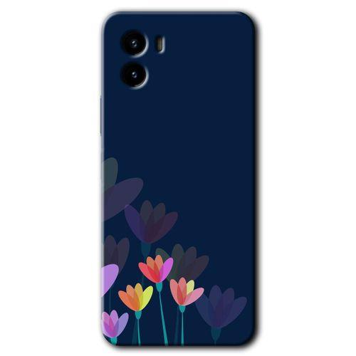 Vivo Y15s HD Baskılı Kılıf + 9D Tam Ekran Koruyucu - Çizim Çiçekleri