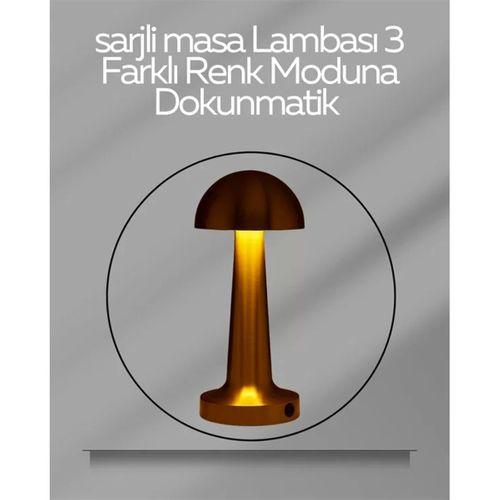 Usb Şarjlı Dokunmatik Led Masa Lambası – 3 Renk Modu & Dimmer