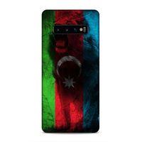 Samsung Galaxy S10 Plus Uyumlu Kılıf Azarbaijan (35) Fit Design Kılıf Bayrak Aslanlı