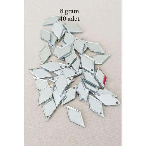 Oya Abiye Bileklik Kolye Pleksi Metalik Plastik Pul Gümüş Renk 8 gram 40 adet - BNC517