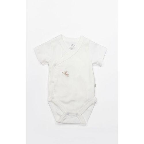 Bistyle Bistyle Kruvaze Body Yarım Kol Love You Smile 17148 Ekru