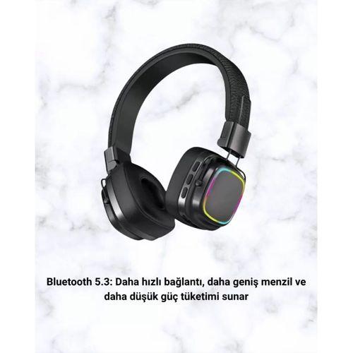 Renkli Işık Efektli Bluetooth 5.3 Müzik Kulaklığı