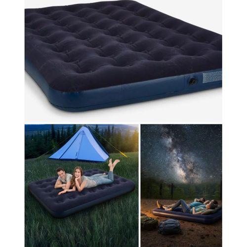 Konforlu Çift Kişilik Şişme Yatak Flokeli Yüzey Dayanıklı Gövde