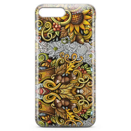 Apple iPhone 8 Plus Kılıf Sonbahar Doodle Arka Kapak Koruma Desenli Full Koruyucu
