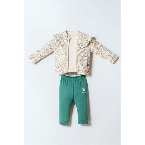 U.S. Polo 3lü Takım USB2981 Ekru Yeşil