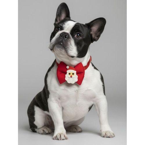 Rudolph Köpek Papyon Tasması | Kırmızı Fiyonk Boyun Aksesuarı | Noel Temalı Köpek Süsü | Orta ve Büyük Irklar İçin