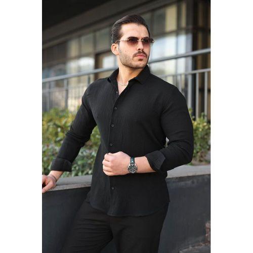 Erkek Uzun Kollu Müslin Kumaş Gömlek