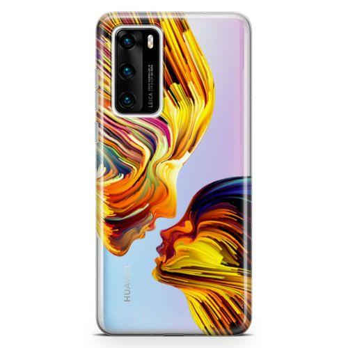 Huawei P40 Kılıf Yüzyüze Arka Kapak Koruma Desenli Full Koruyucu