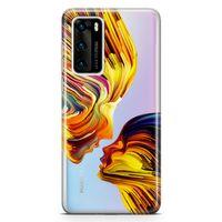 Huawei P40 Kılıf Yüzyüze Arka Kapak Koruma Desenli Full Koruyucu