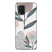 Xiaomi Mi 10 Lite Kılıf Retro Cicekler Arka Kapak Silikon Koruma Full Koruyucu