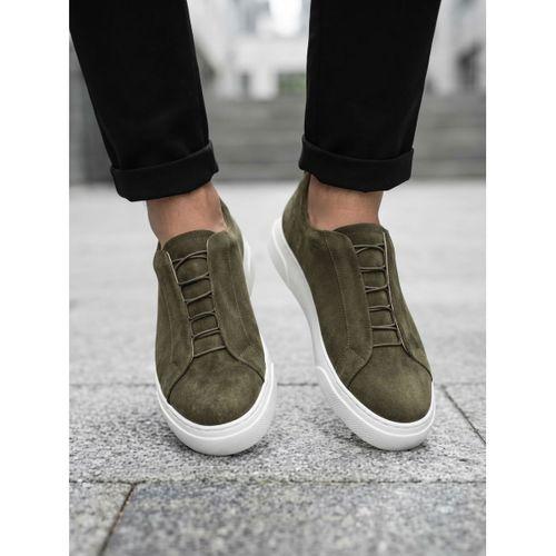 BA0581 Erkek Sneaker Günlük Casual Spor Ayakkabı Haki Beyaz Taban