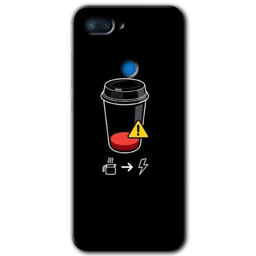 Xiaomi Mi 8 Lite Kılıf HD Desen Baskılı Arka Kapak - Coffee Battery