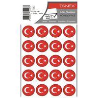 Tanex Bayrak Sticker Yuvarlak 25X25Mm 2Li Byrk-106 paketli - 3 adet