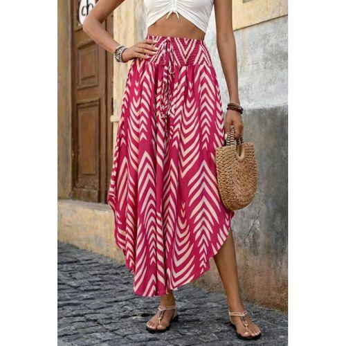 Kadın Yüksek Bel Beli Lastikli Bağcıklı Yanlardan Açık Uzun Süprem Etek