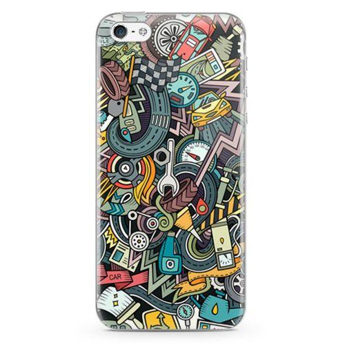 Apple iPhone 5 Kılıf Driver Doodle Arka Kapak Koruma Desenli Full Koruyucu
