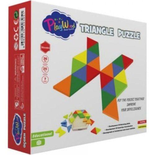 Play Wood PlayWood Ahşap Üçgen Puzzle 24 Parça 395