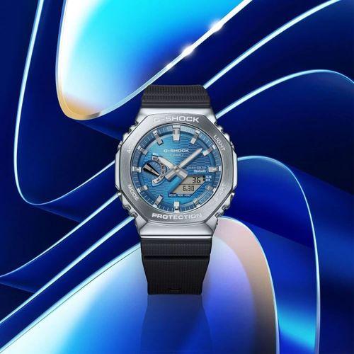 Casio GBM-2100A-2BDR Quartz Analog/Dijital Silikon Siyah 20 ATM 44 mm Erkek Kol Saati