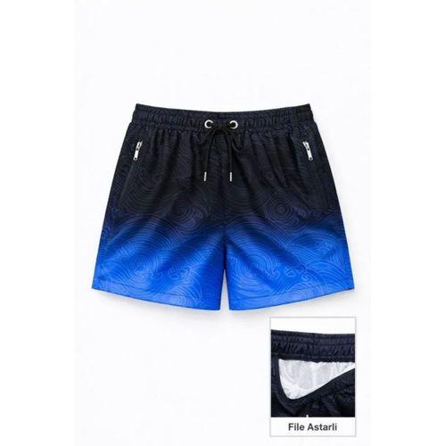 Deniz Şortu Fermuarlı Cepli File Astarlı Hızlı Kuruyan Premium - Çok Renkli