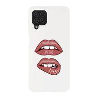 Samsung Galaxy A22 Uyumlu Hello Kiss Desenli Premium Silikonlu Lansman Telefon Kılıfı