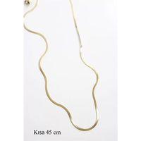 İnce İtalyan Zincir Çelik Kolye (45cm) - Altın