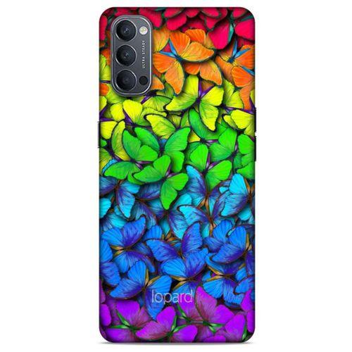 Oppo Reno 4 Kılıf Kelebek Etkisi (4) Koruma Kılıfı Yeşil Kırmızı