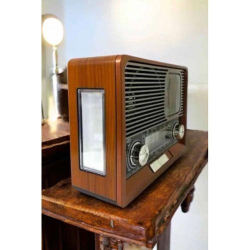Ahşap Görünümlü Retro Bluetooth Radyo Usb,aux Ve Sd Kart Girişli