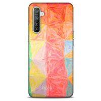 Oppo Realme XT Kılıf Pastel Renkler (26) Tpu Silikon Kılıf Sarı Kırmızı