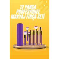 12 Parça Makyaj Fırçası Yumuşak Kıllı Profesyonel Fırça Seti Yüksek Kaliteli Pürüzsüz