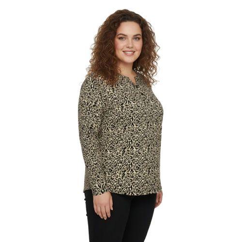 Kadın V Yaka Baskılı 2 Düğmeli Bluz BGL-ST05098