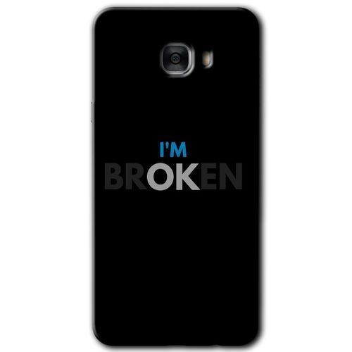 Potkal Hediye Fabrikası Samsung Galaxy C7 Kılıf HD Desen Baskılı Arka Kapak - Im Broken