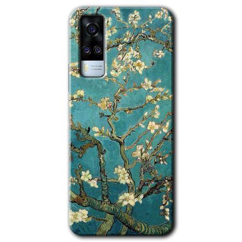 Vivo Y31 2021 Kılıf HD Desen Baskılı Arka Kapak - Almond Blossom