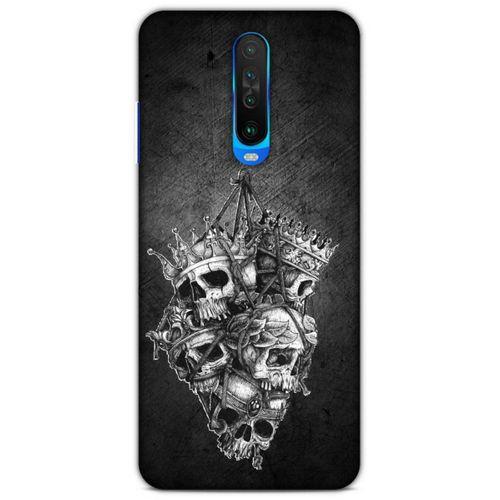 Lopard Xiaomi Poco X2 Uyumlu Kılıf Tattoo's (47) Crystal Flex Kılıf Kafatasları
