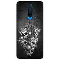 Lopard Xiaomi Poco X2 Uyumlu Kılıf Tattoo's (47) Crystal Flex Kılıf Kafatasları