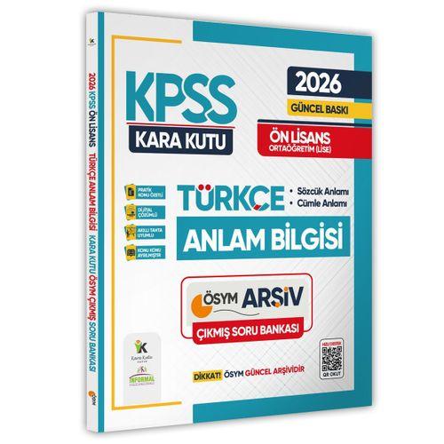 2026 KPSS Önlisans/Ortaöğretim Türkçenin Kara Kutusu ANLAM BİLGİSİ ÖSYM Çıkmış Çözümlü Soru Bankası