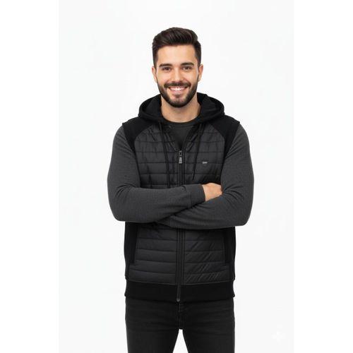 Erkek Kapitone Modelli 3 İplik Kapüşonlu Yelek BGL-ST04866