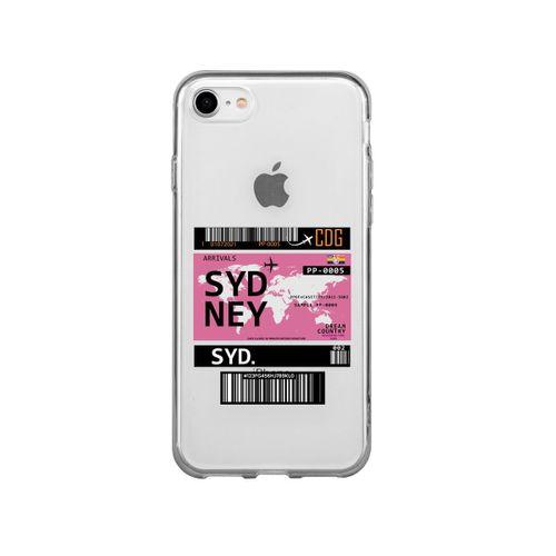iPhone SE Sydney Desenli Premium Şeffaf Silikon Kılıf